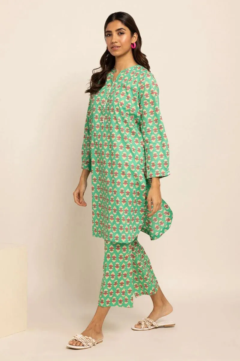 2 Piece | Kurta & Pants | Color Light Green