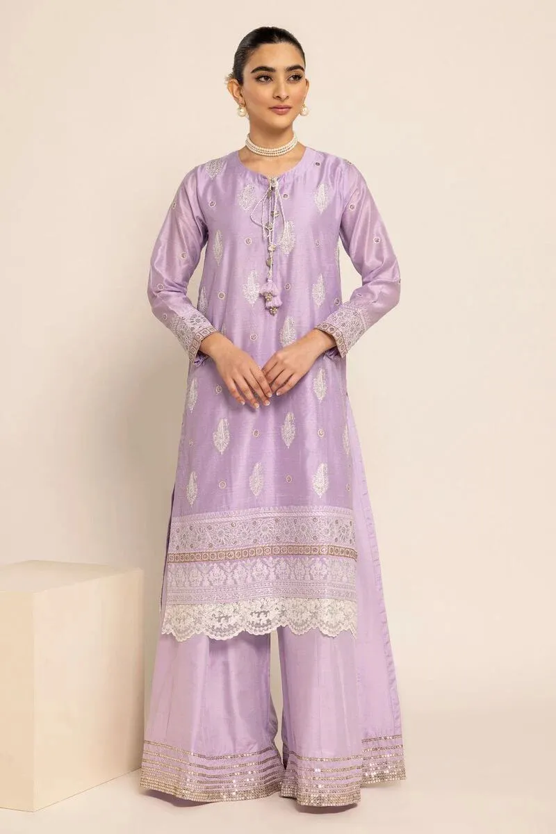 2 Piece | Kurta & Pants | Color Purple