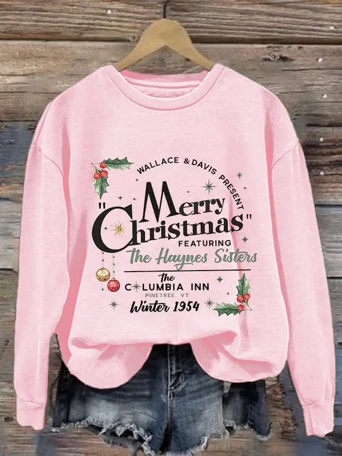 Women'S Merry C hristmas Printed Casual Sweatshirt