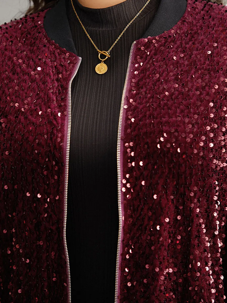 Elegant Burgundy beaded coat