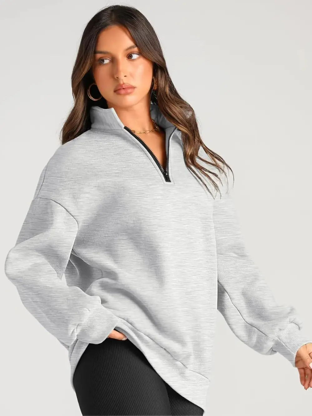 Oversized Sweatshirts Half Zip Pullover Long Sleeve