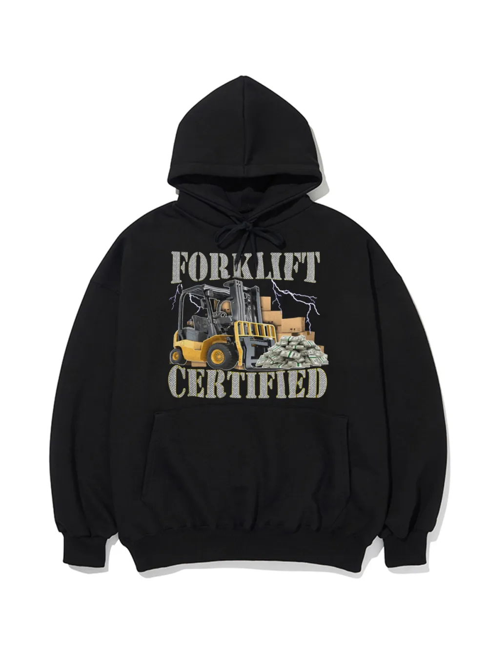 Forklift Certified Funny Pattern Printed Hoodie