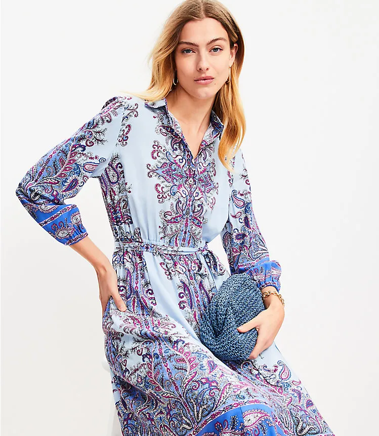 Paisley Midi Shirtdress