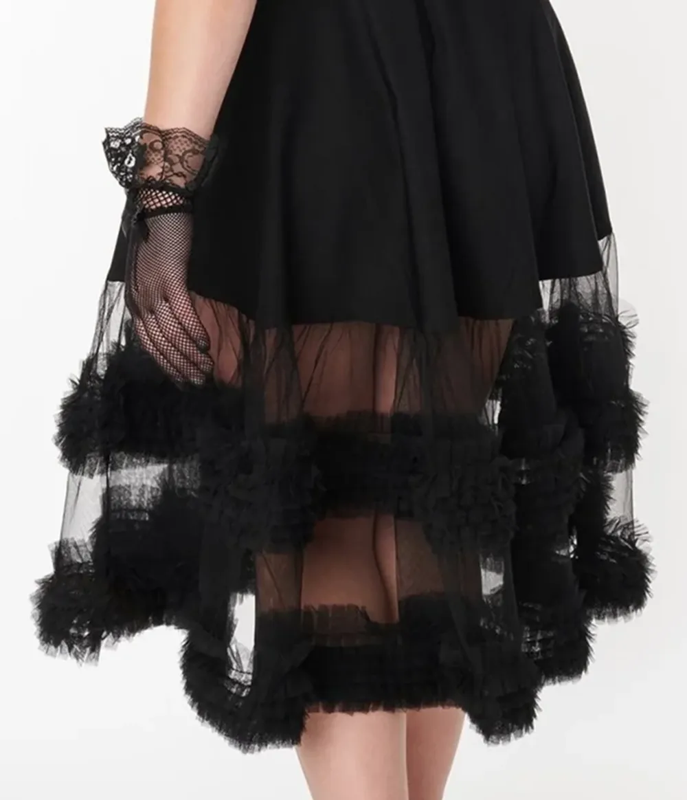 Black Roman Holiday Tulle Swing Dress