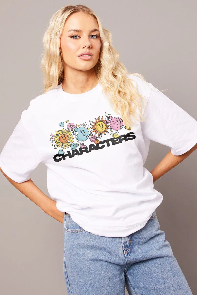 Women's Art Sunflower Letter Combination Printed T-shirt