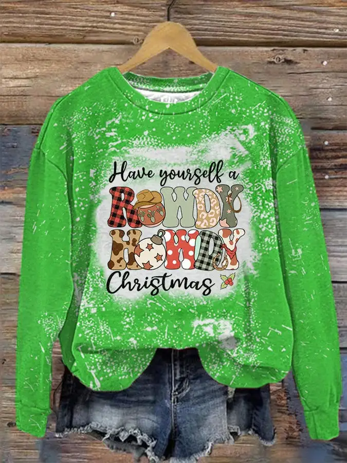 Women's Howdy Country Christmas Print Sweatshirt