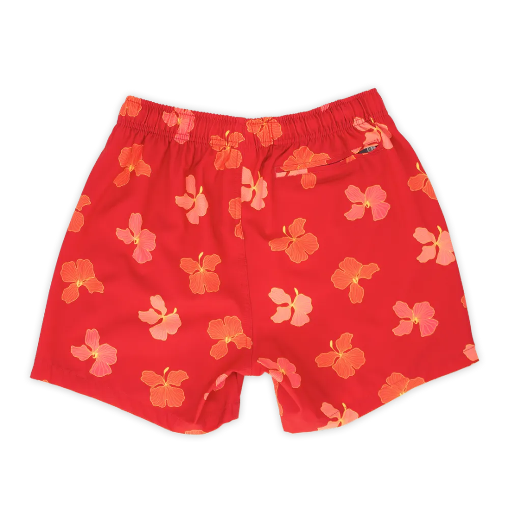 Floral Print Swim-Red