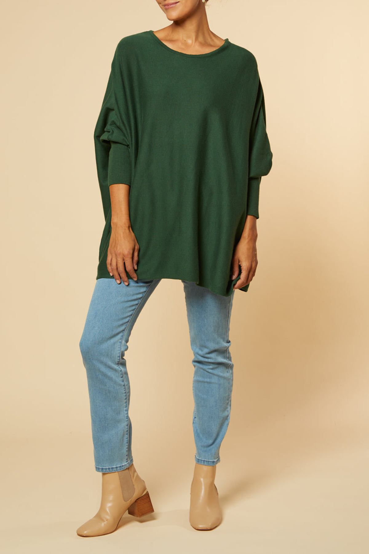 Mia Oversized Jumper In Forest