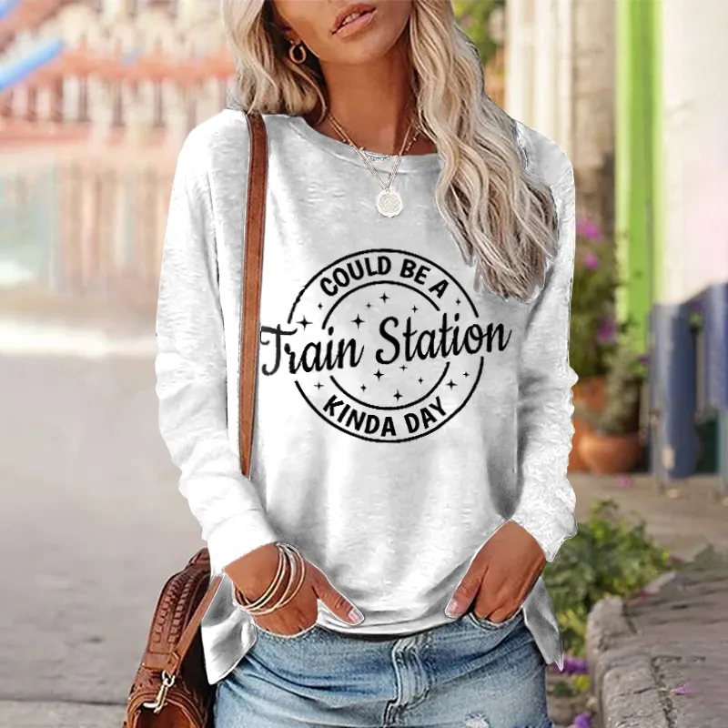 Western Letter Cow Printed Crew Neck T-Shirt