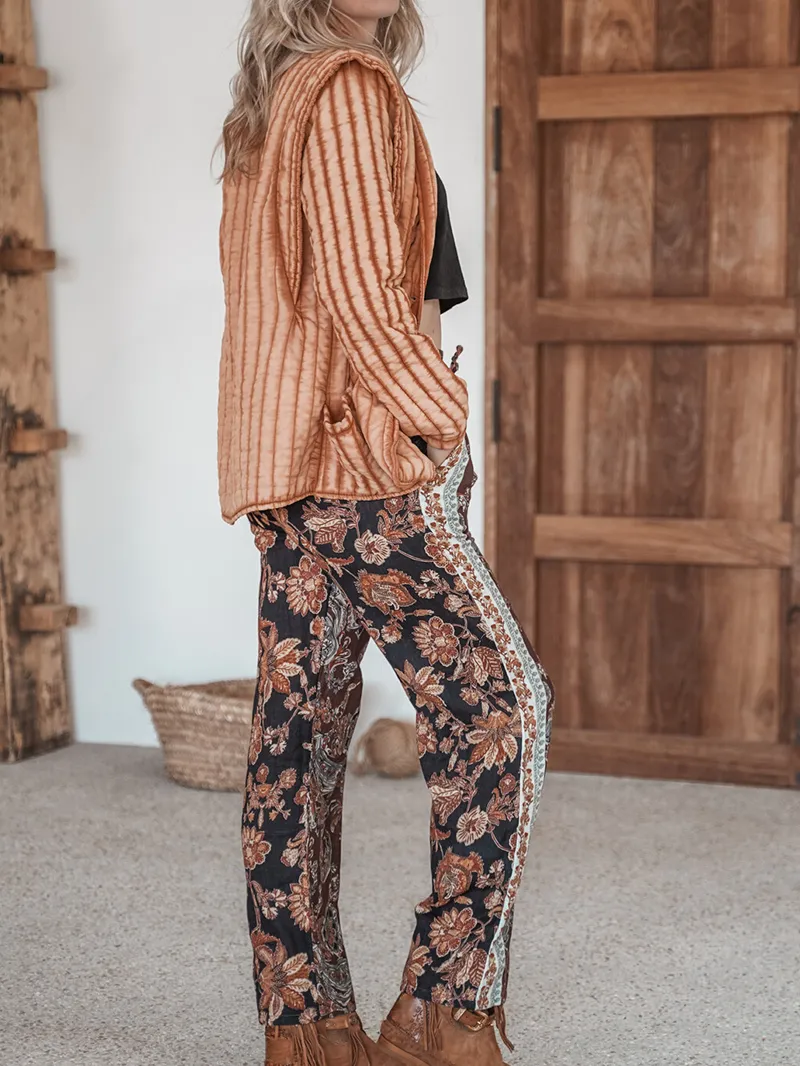 Loose Print Casual Breeze Trousers