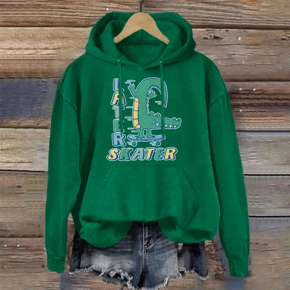 Later Skater Alligator Boxy Crusher Hoodie