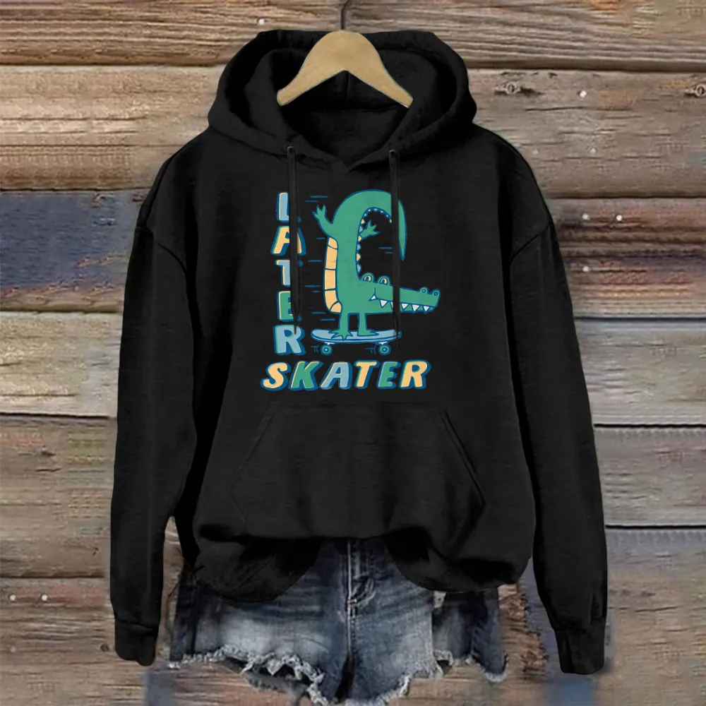 Later Skater Alligator Boxy Crusher Hoodie