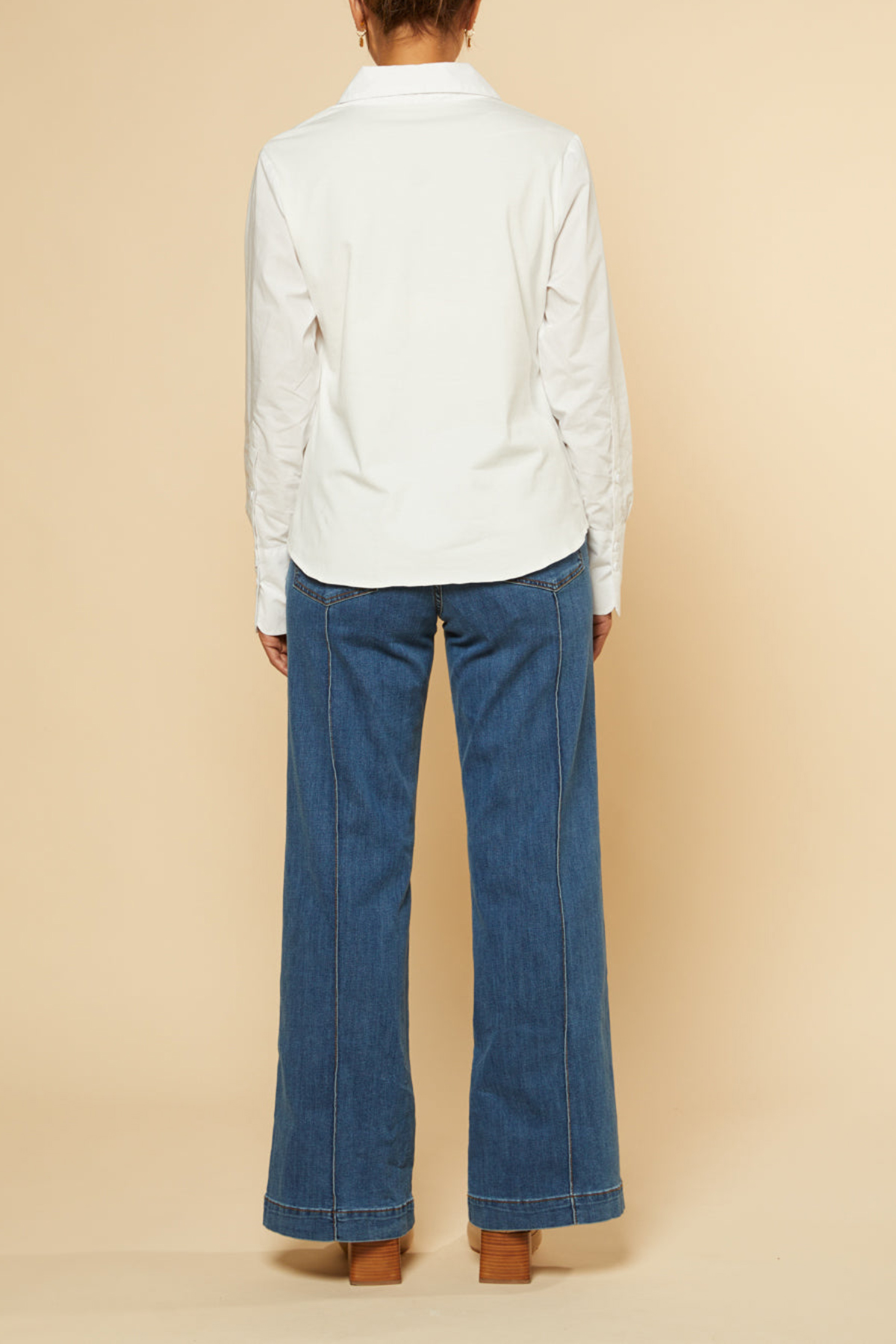 Brinley Poplin Stretch Shirt In White