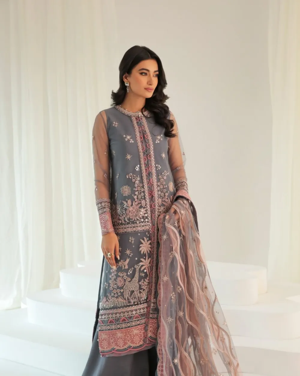 Embroidered Raw Silk Sets