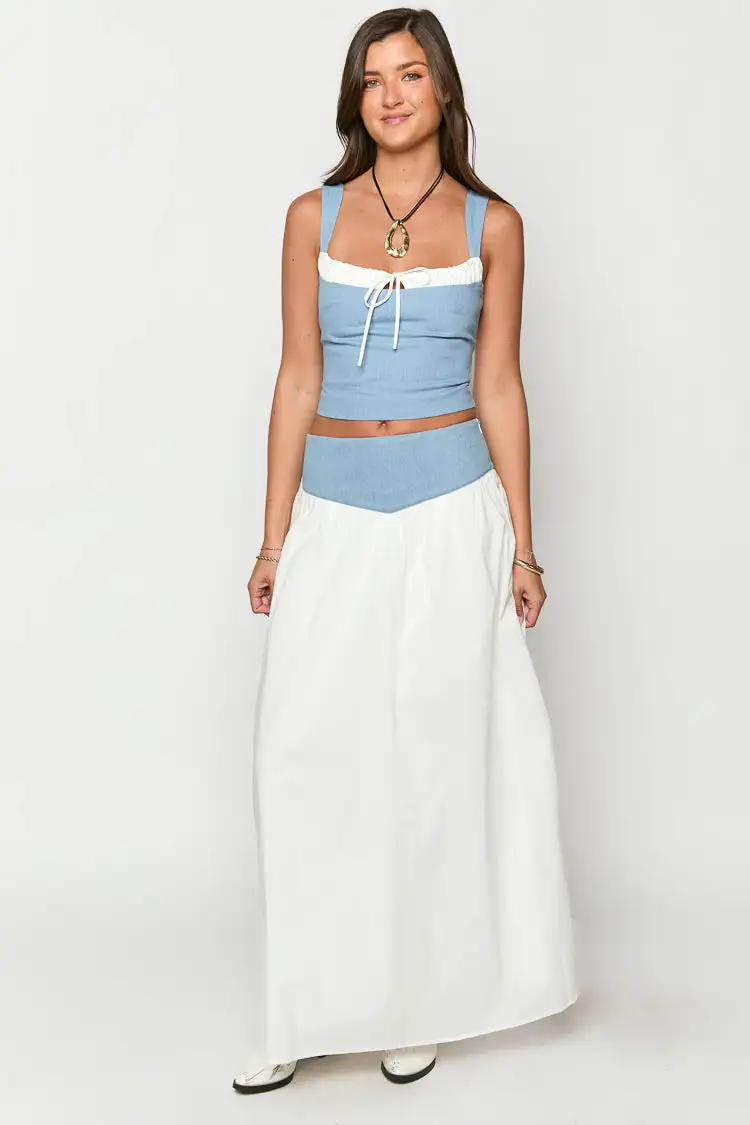 Mystic White Maxi Skirt