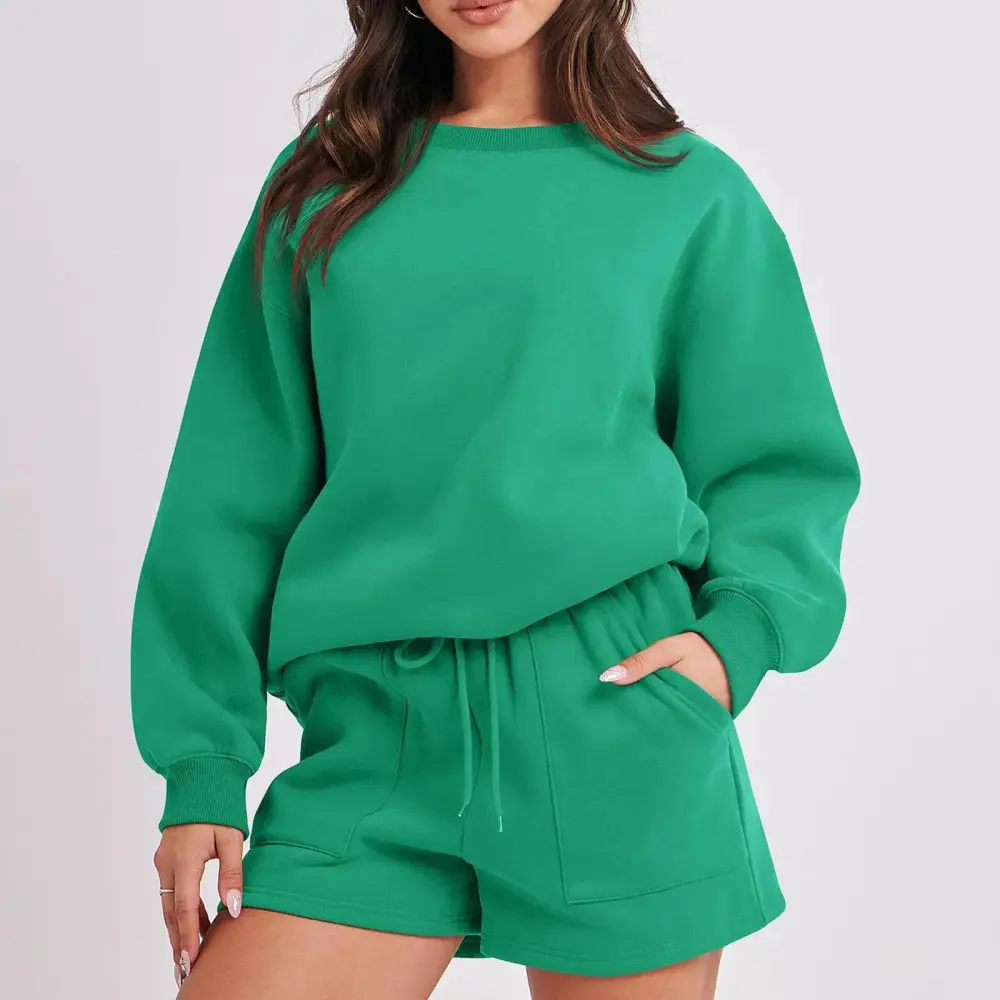 2 Piece Sweatshirt & Shorts Lounge Set