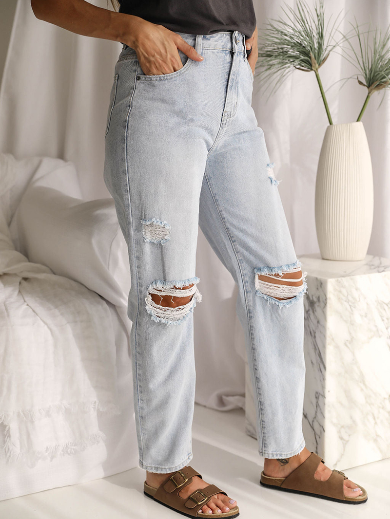 Fashion distressed denim pants