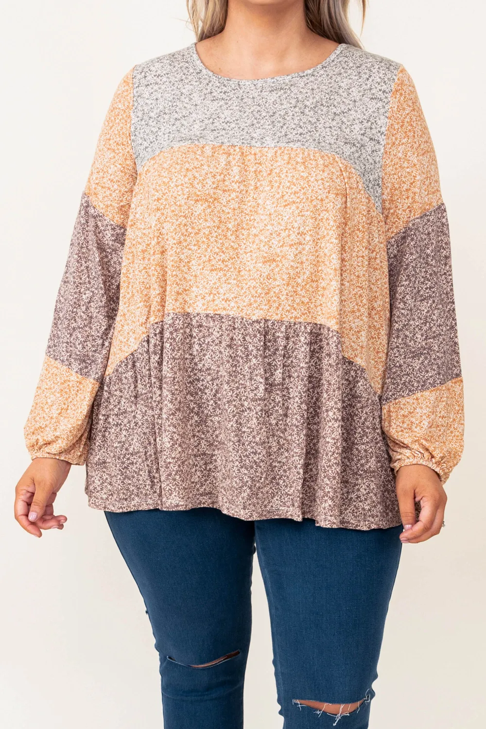 Nostalgic Heart Top, Mustard-Mocha