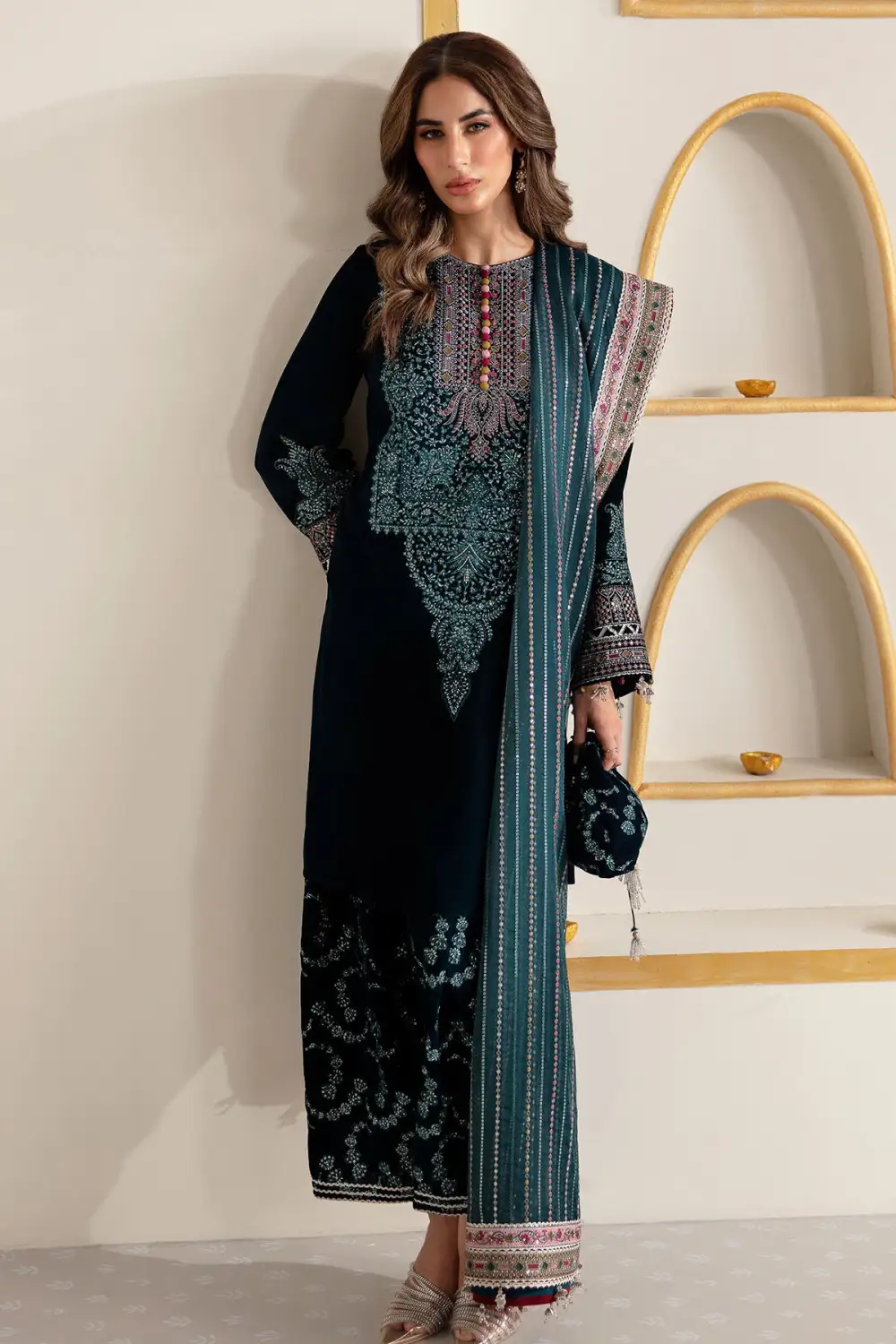 Embroidered Velvet Formal SETS