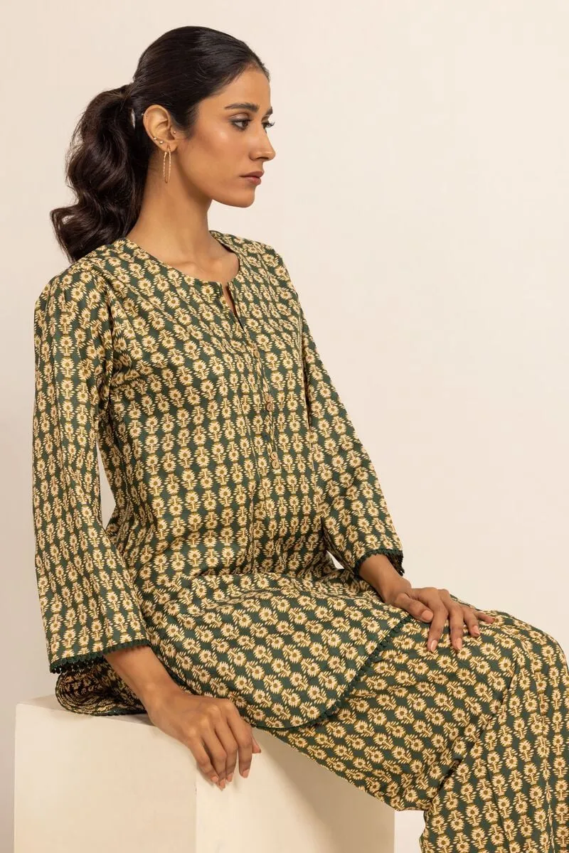 2 Piece | Kurta & Pants | Color Green