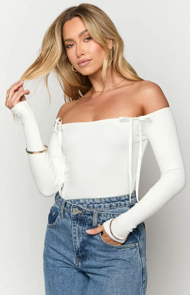 Intan White Off the Shoulder Bodysuit