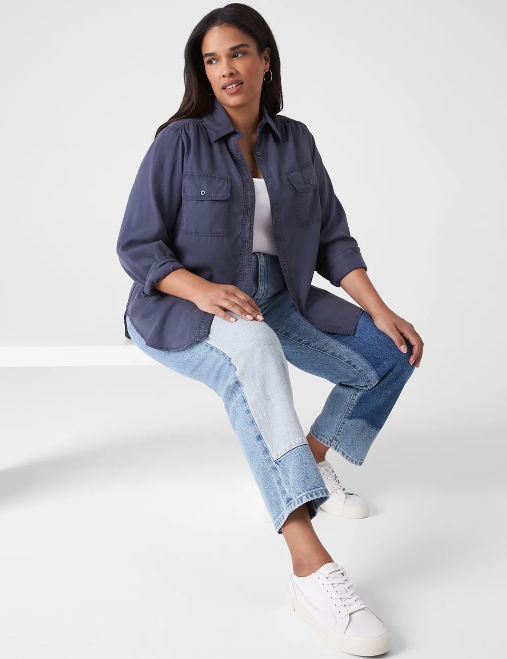 Collared Button-Down Camp Shirt