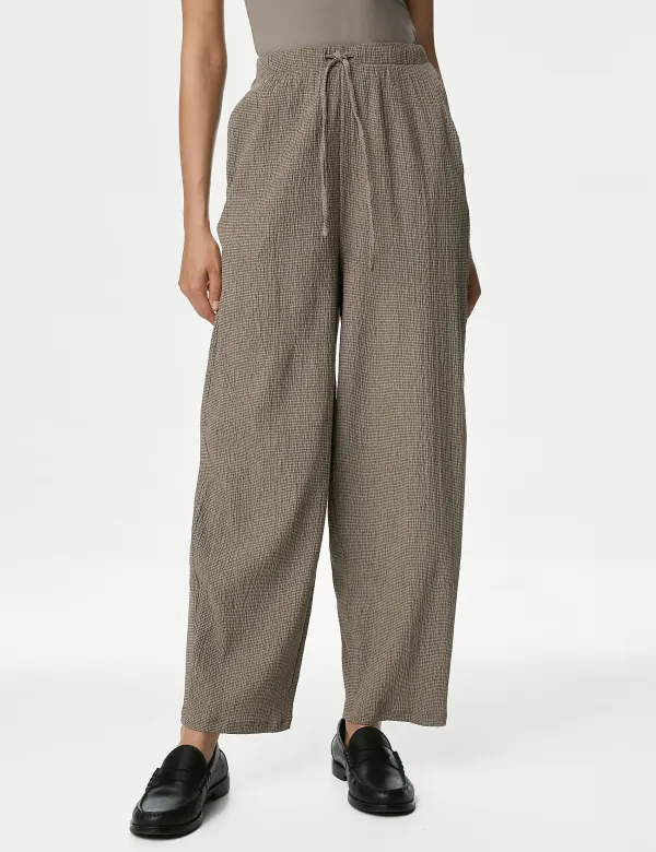 Wide Leg Casual Stretch Pants