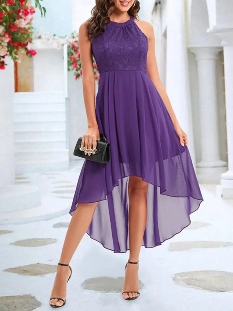 Purple lace elegant dress