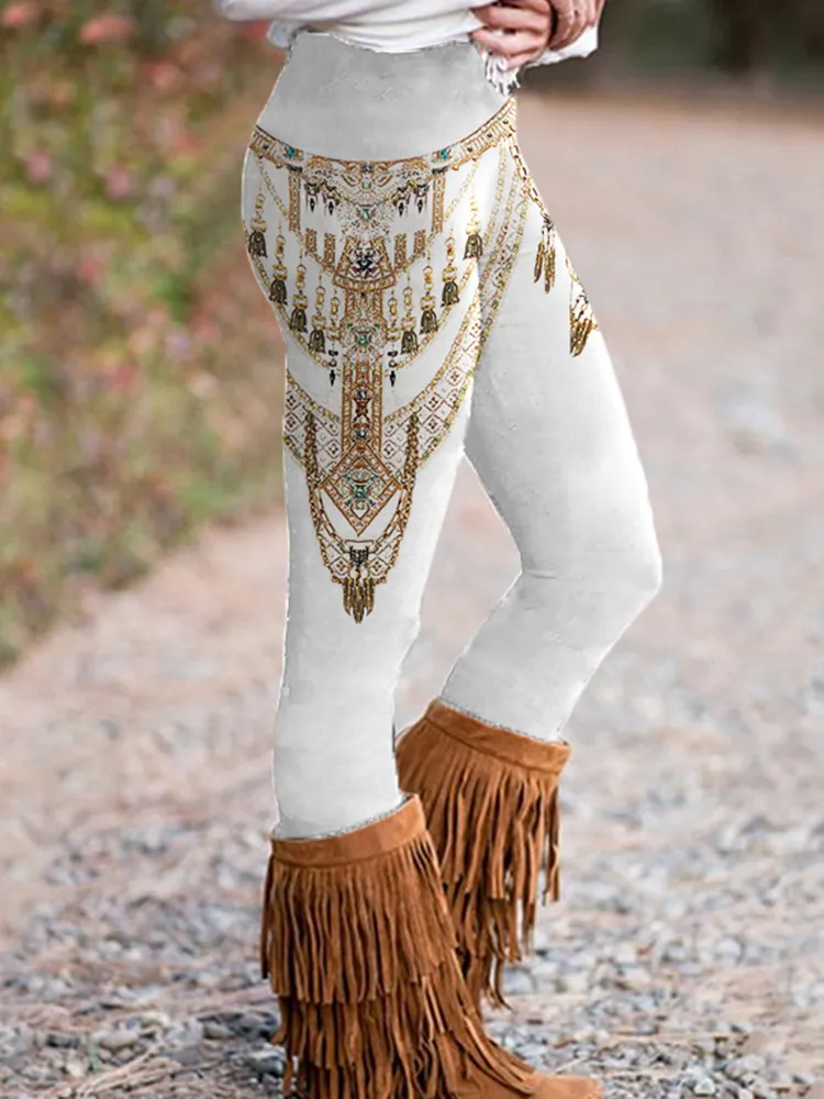 Western Tribal Printed Casual Leggings