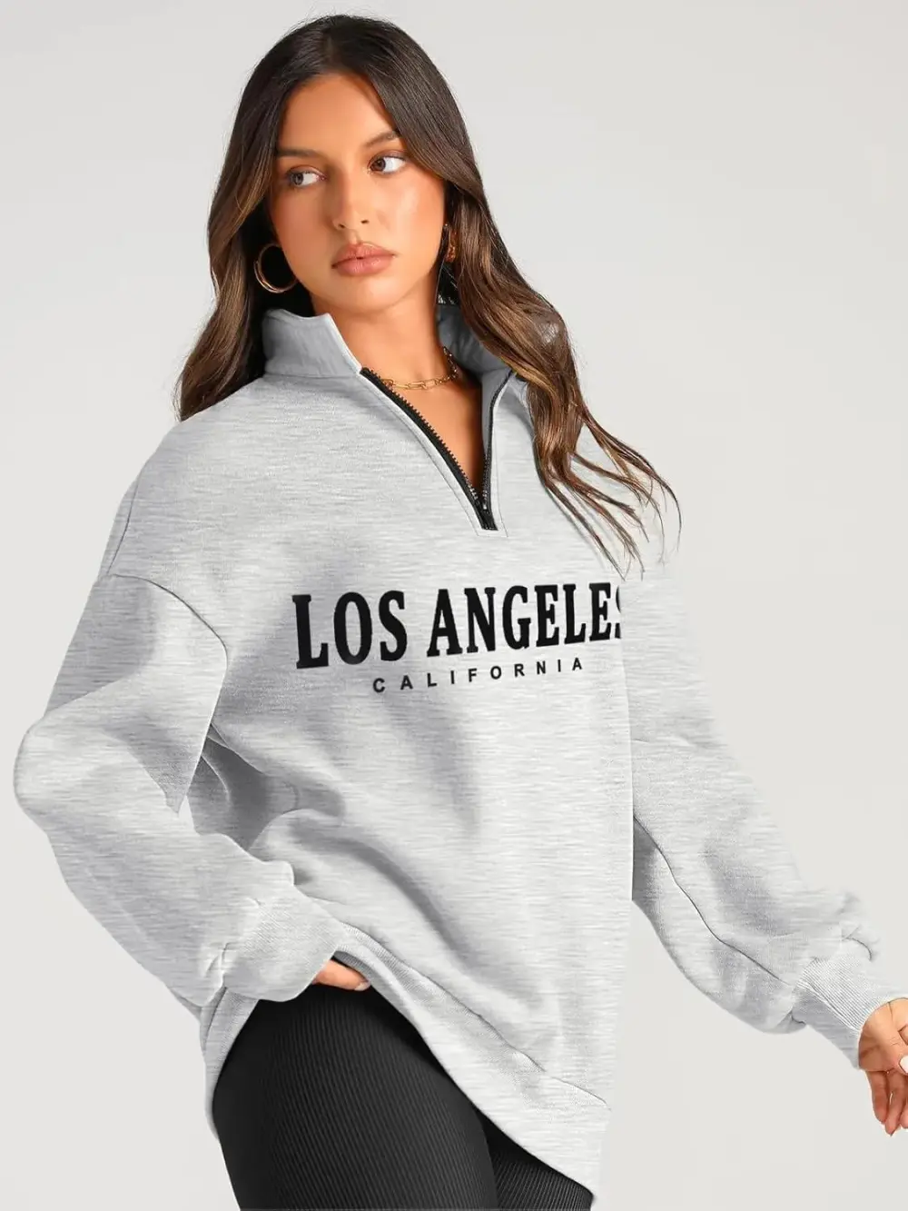 Oversized Sweatshirts Half Zip Pullover Long Sleeve