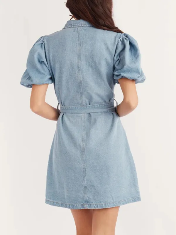 Blue casual zippered dress