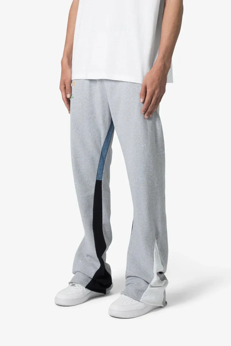 CONTRAST BOOTCUT GREY SWEATPANTS