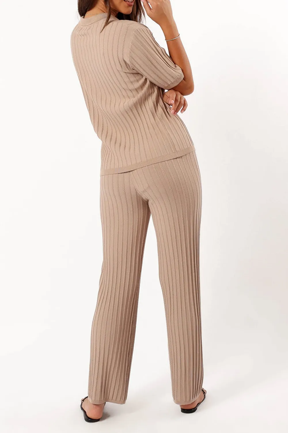 TIBI RIBBED PANT - BEIGE