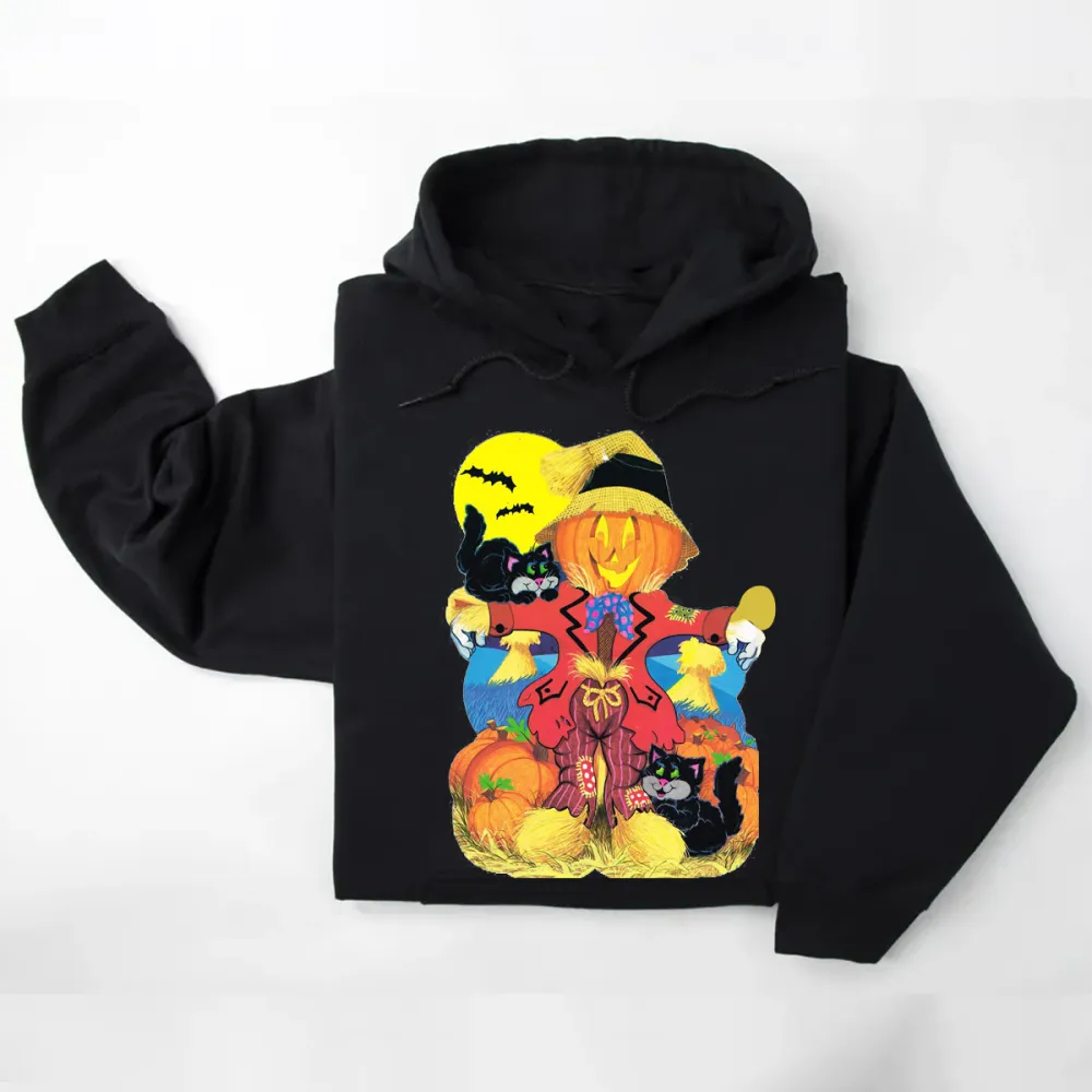 Scarecrow and Cat Halloween Hoodie