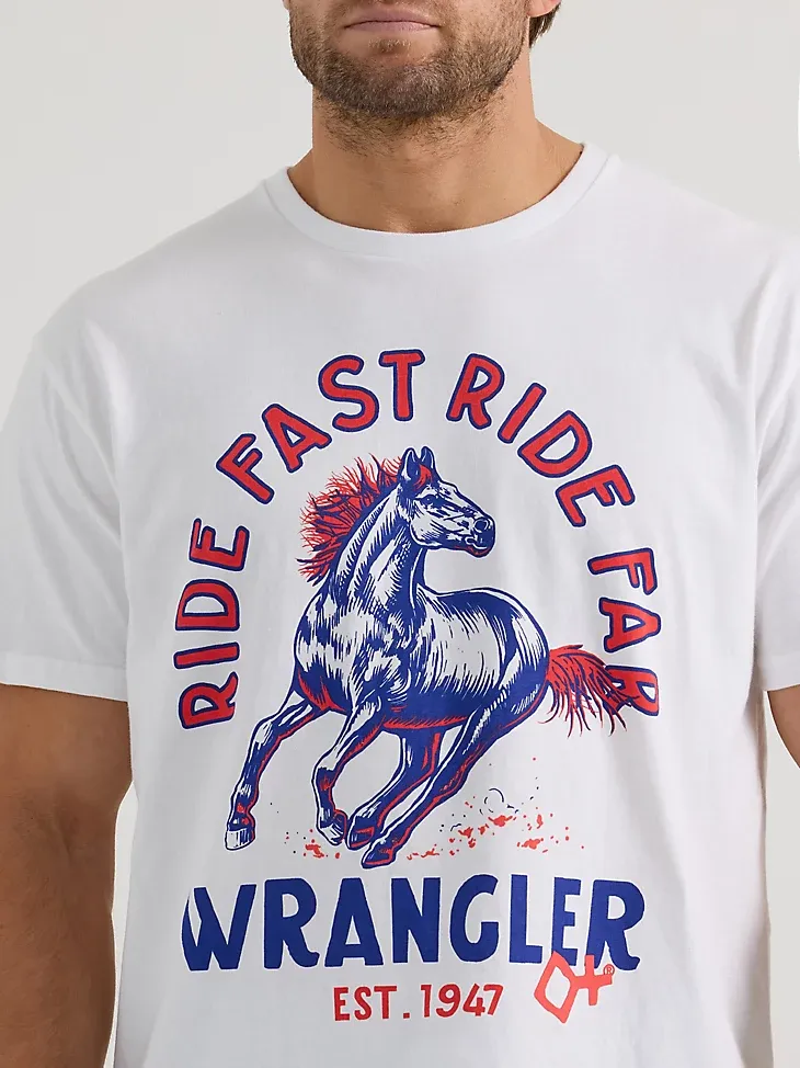 WRANGLER X DIAMOND CROSS SPURS DOWN EYES UP TEE IN BRIGHT WHITE