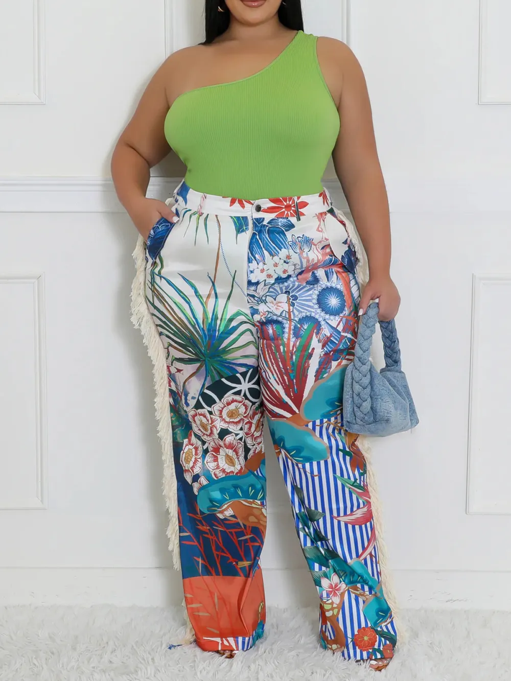 Plus-Size Women'S Fashion Printed Pants