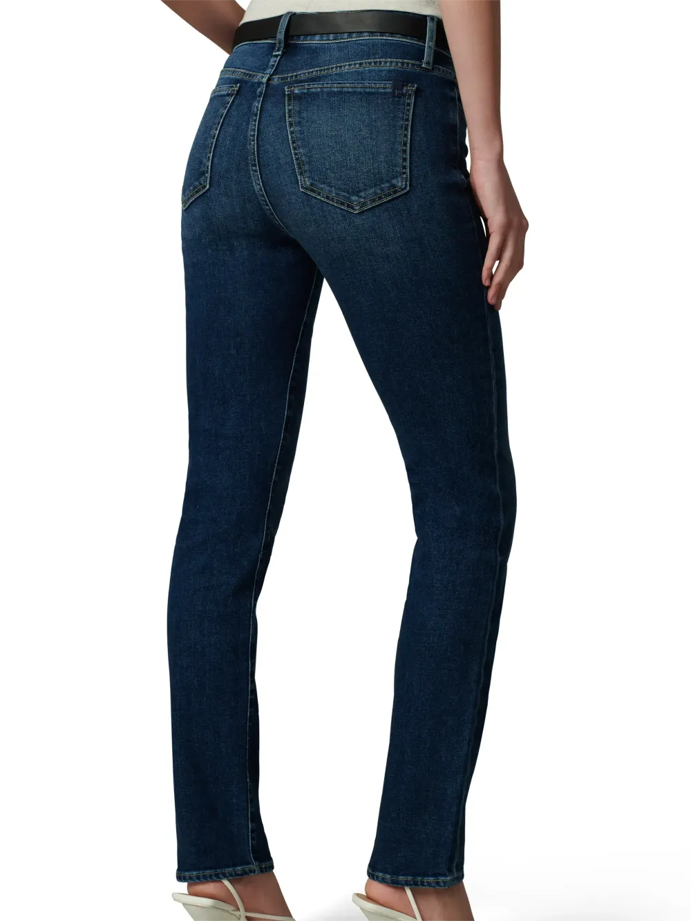 High Rise Rhinestone Straight Leg Jeans