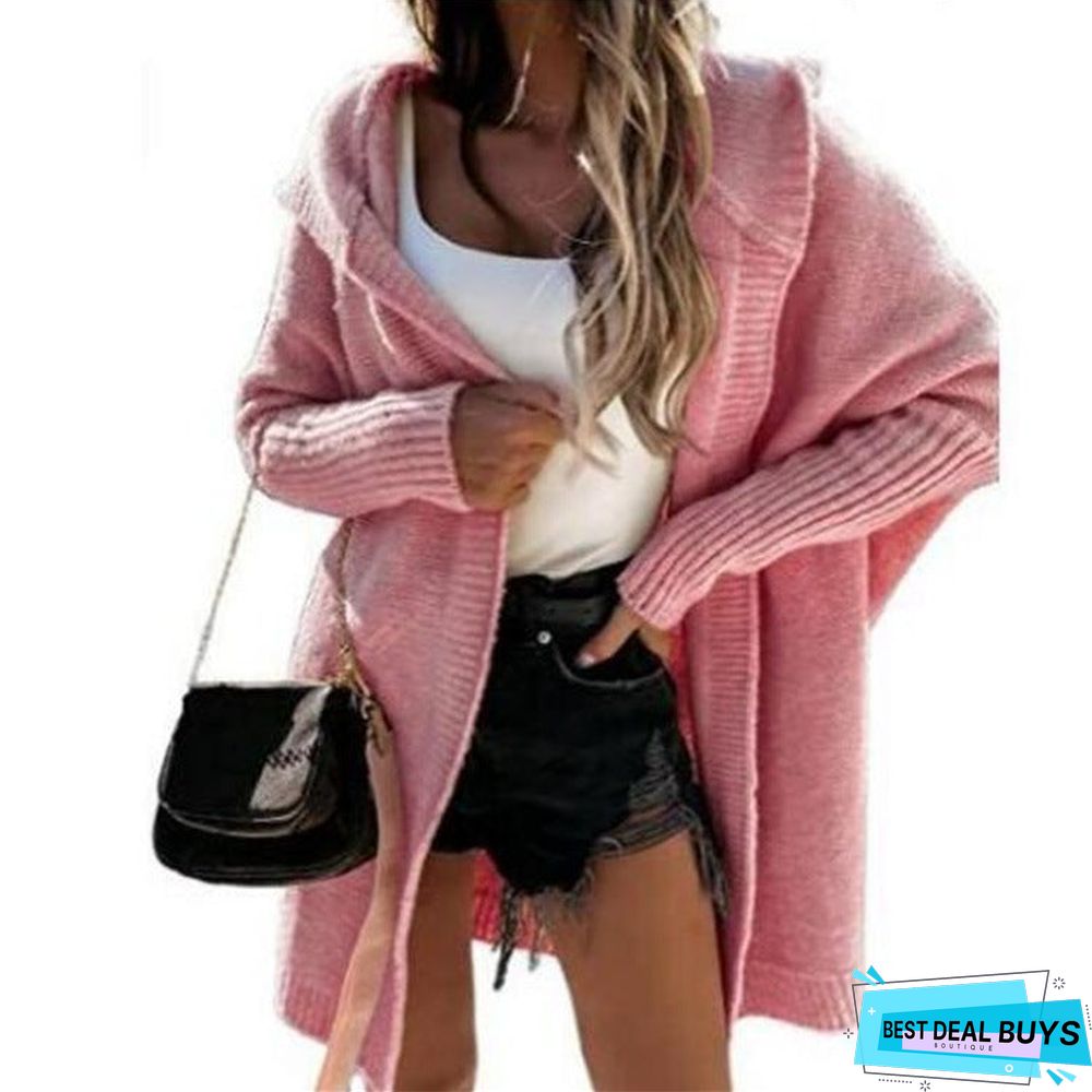 Women's Casual Cardigan Soft Hoodie Oversized Knitted Sweater