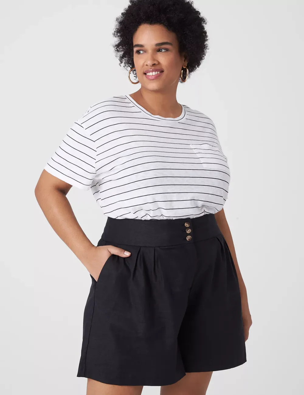 Relaxed Crop Short-Sleeve Pocket Tee