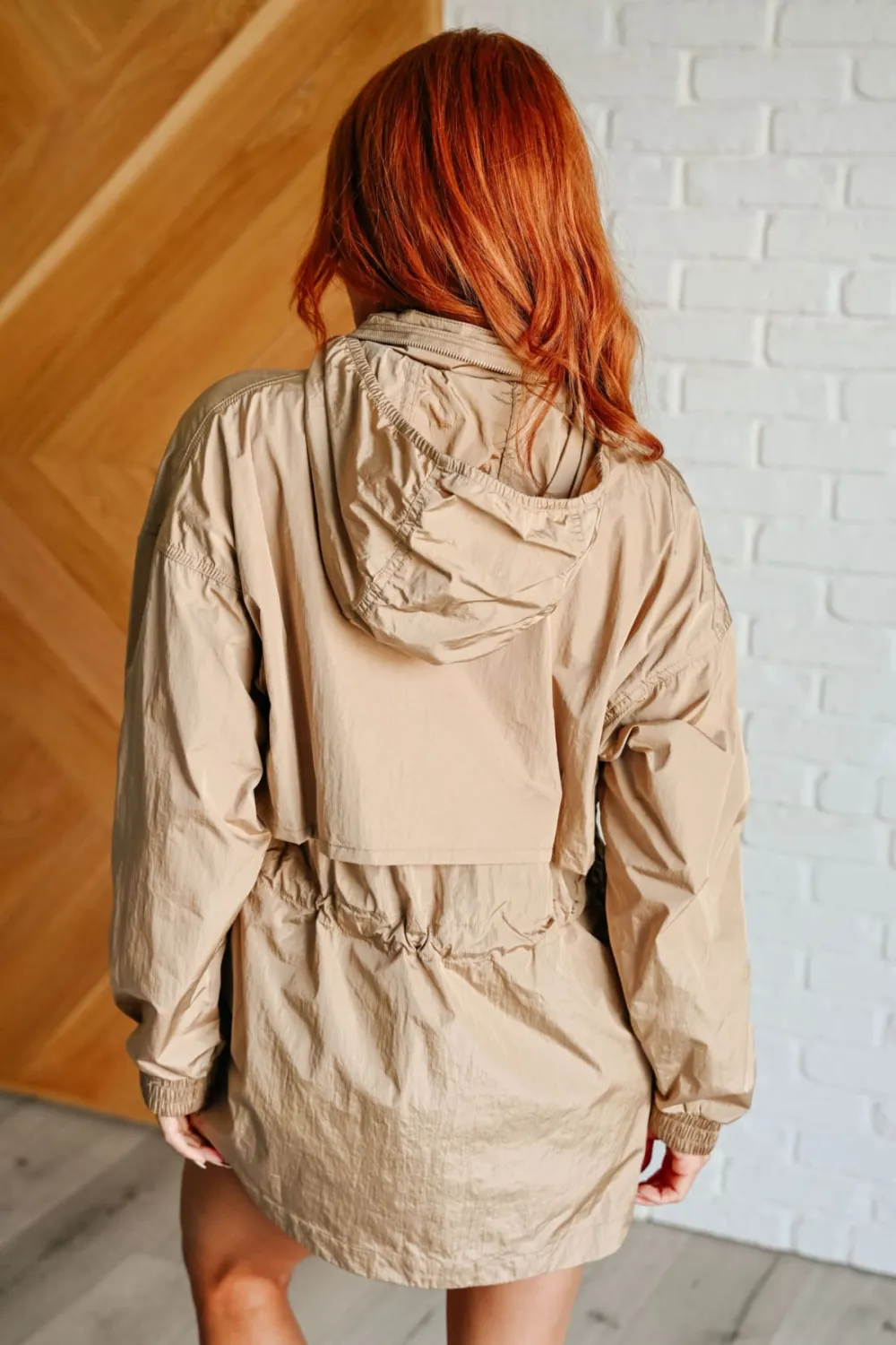 Rain, Rain Go Away Parachute Anorak Rain Jacket in Camel