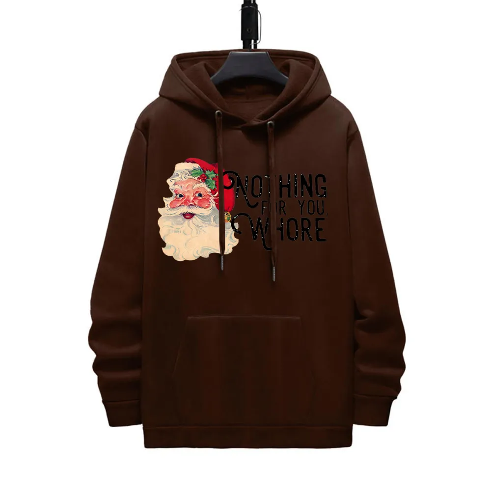 SANTA SAY NOTHING FOR YOU FUNNY PATTERN PRINTED HOODIE