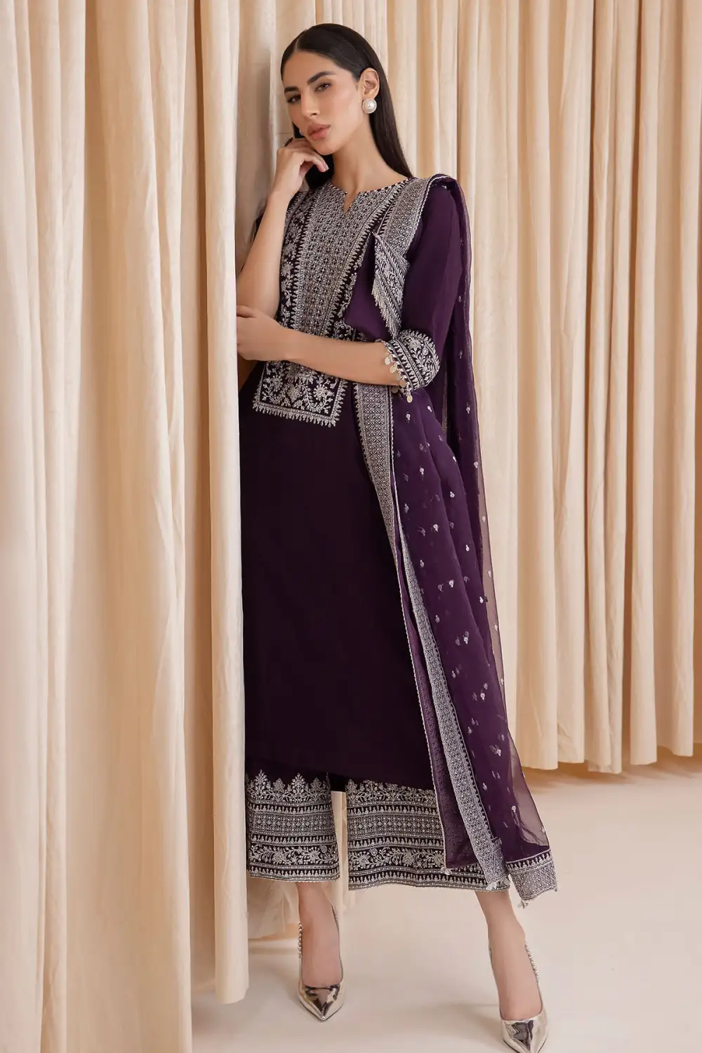 Embroidered Raw Silk Sets