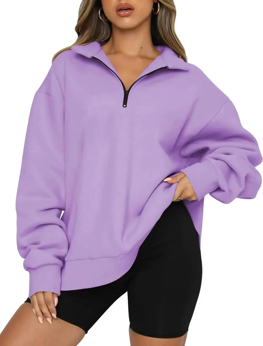 Oversized Sweatshirts Half Zip Pullover Long Sleeve