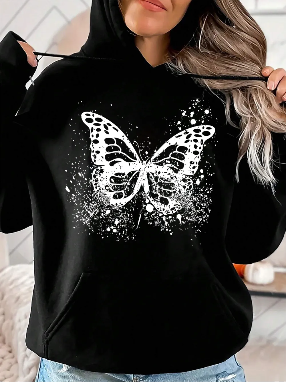 Women's dark butterfly sweatshirt