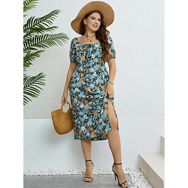 Women Summer Off Shoulder Slit Dress