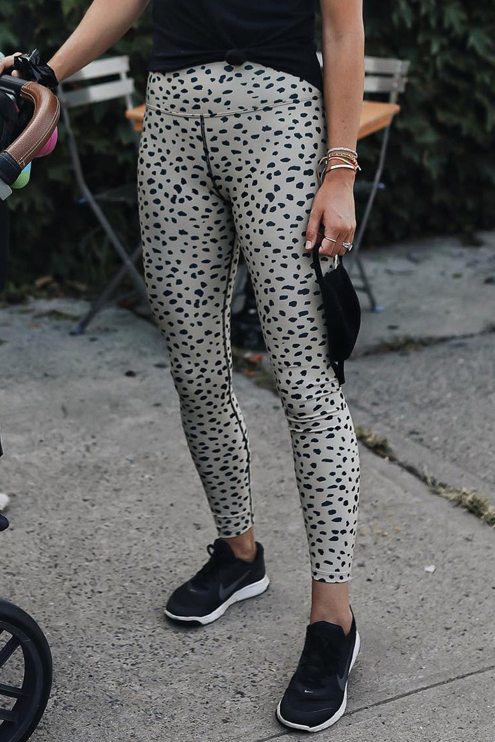 Spots Printed Stretchy High Waist Leggings