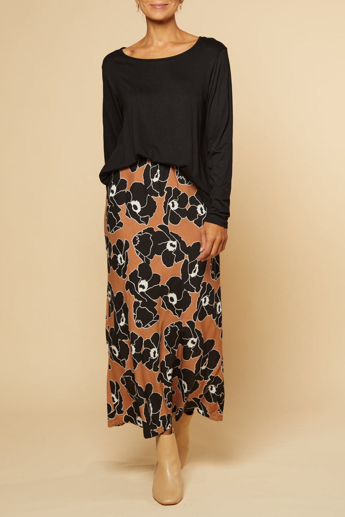 Katie Bias Cut Skirt in Autumn Lily