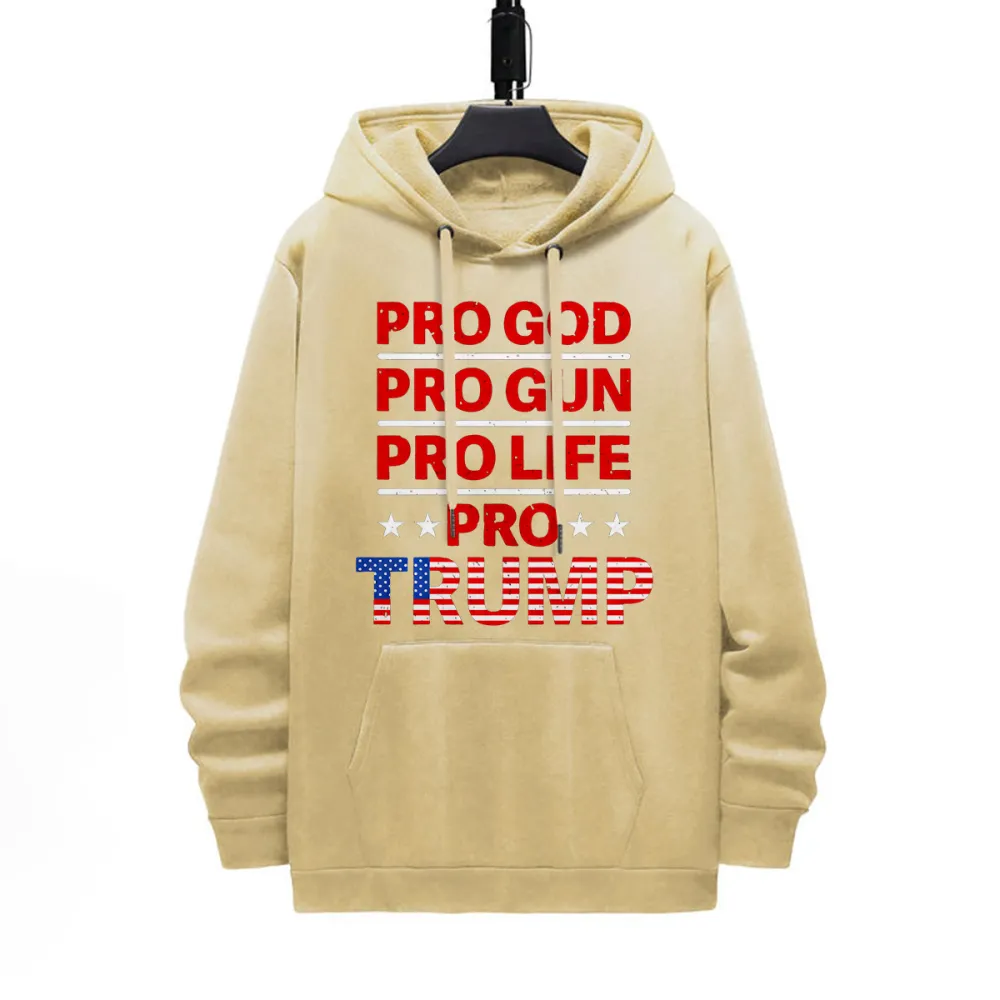 PRO GOD PRO LIFE PATTERN PRINTED HOODIE