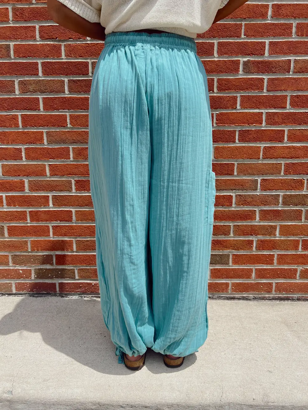 Carefree Aqua Wide Leg Pants