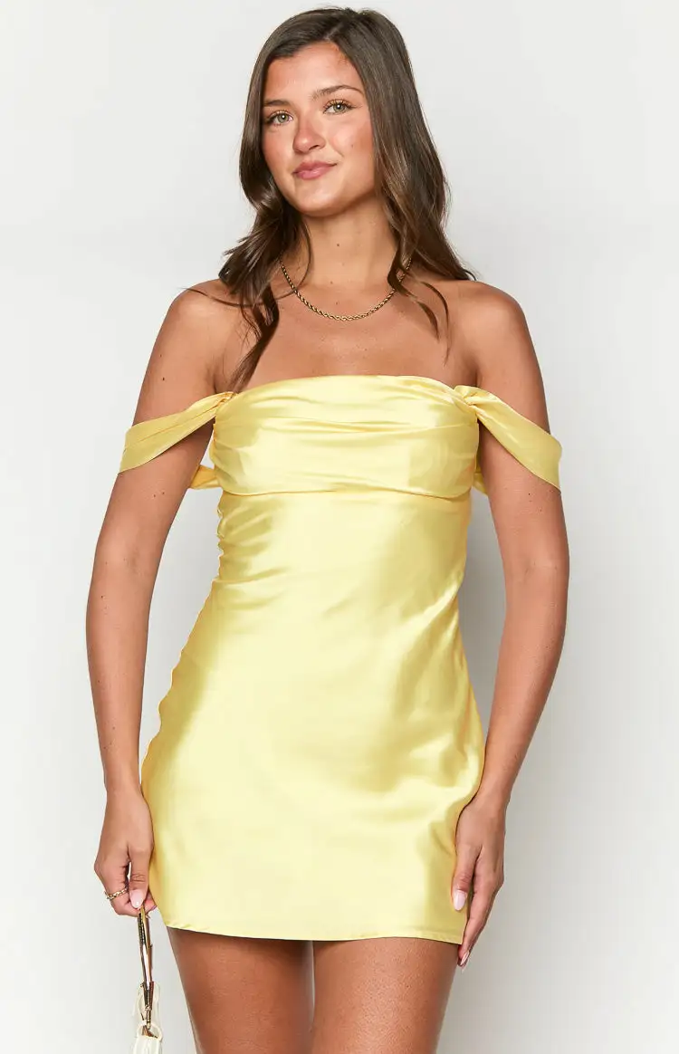 Zoella Yellow Off The Shoulder Mini Dress